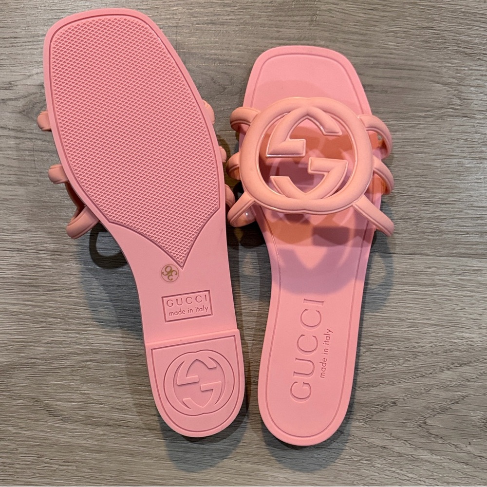 Pink slide sandals